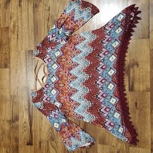 Womens New Directions 3/4 sleeve lace accent top size 2X